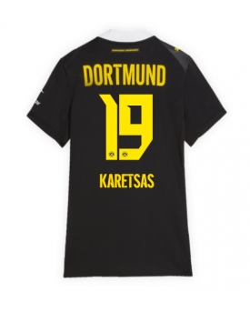 Borussia Dortmund Konstantinos Karetsas #19 Maglia Gara Trasferta Repliche 2026-27 Donna Maniche Corte Borussia Dortmund Konstantinos Karetsas #19 Maglia Gara Trasferta Repliche 2026-27 Donna Maniche Corte